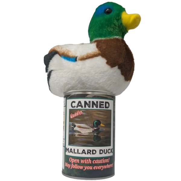 Waddles the Canned Mallard Duck Stuffed Animal