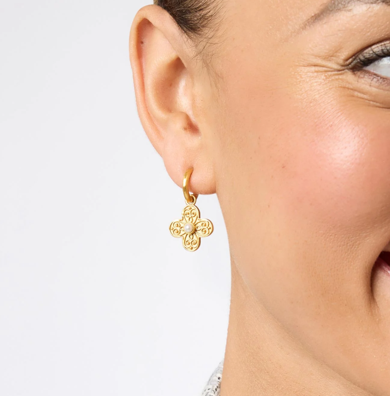 Julie Vos Malta Corinth Hoop & Charm Earring Pearl