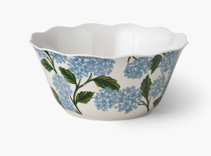 Rifle Paper Hydrangea Melamine Serving Bowl