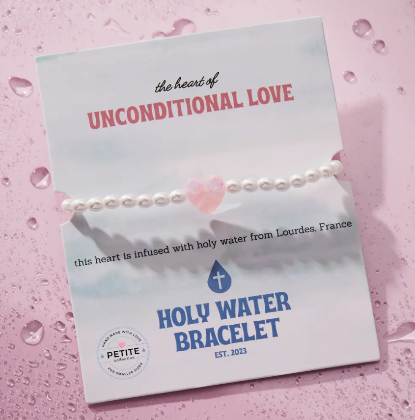 Holy Water Bracelet- Pearl Heart Petite