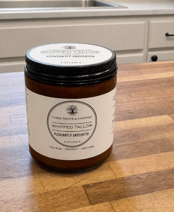 Calendula & Rose Petal Infused Whipped Tallow – Full Body Moisturizer - PLEASANTLY UNSCENTED