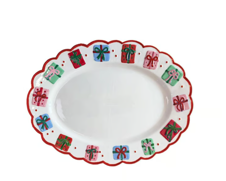 Mary Square Platter Wrapped in Cheer