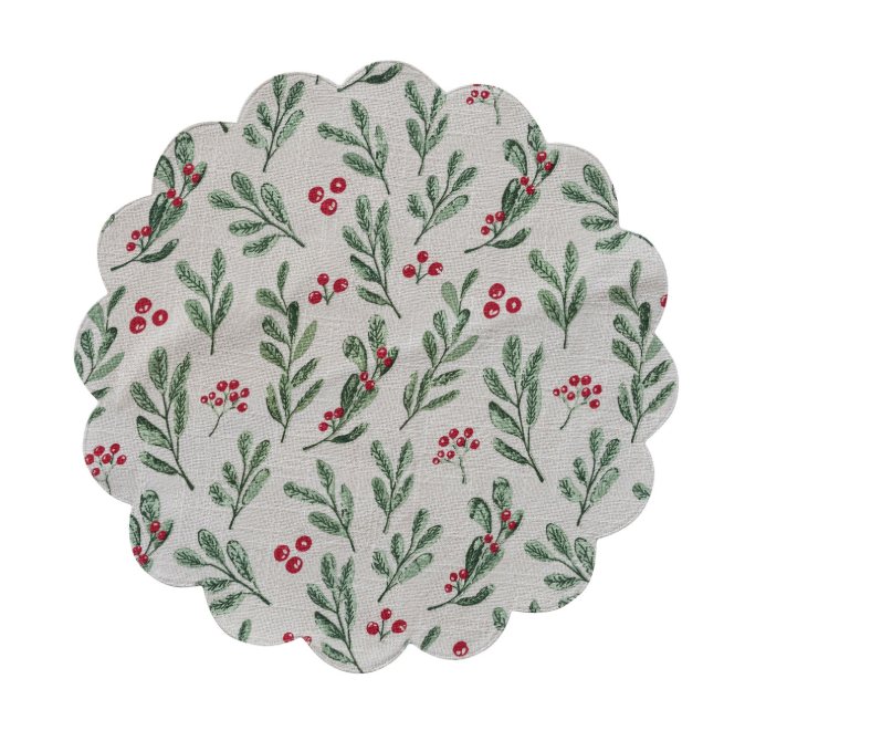 Scalloped Mistle Toe Placemat
