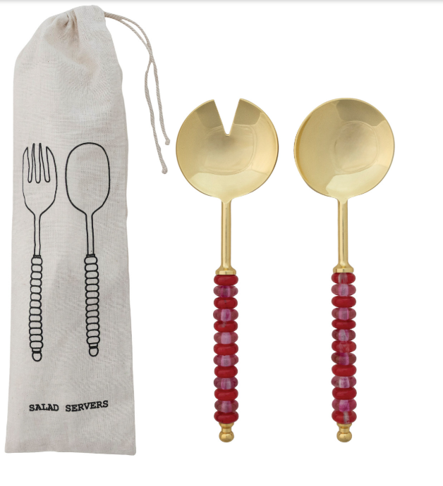 Stainless Steel Salad Servers with Resin Handles