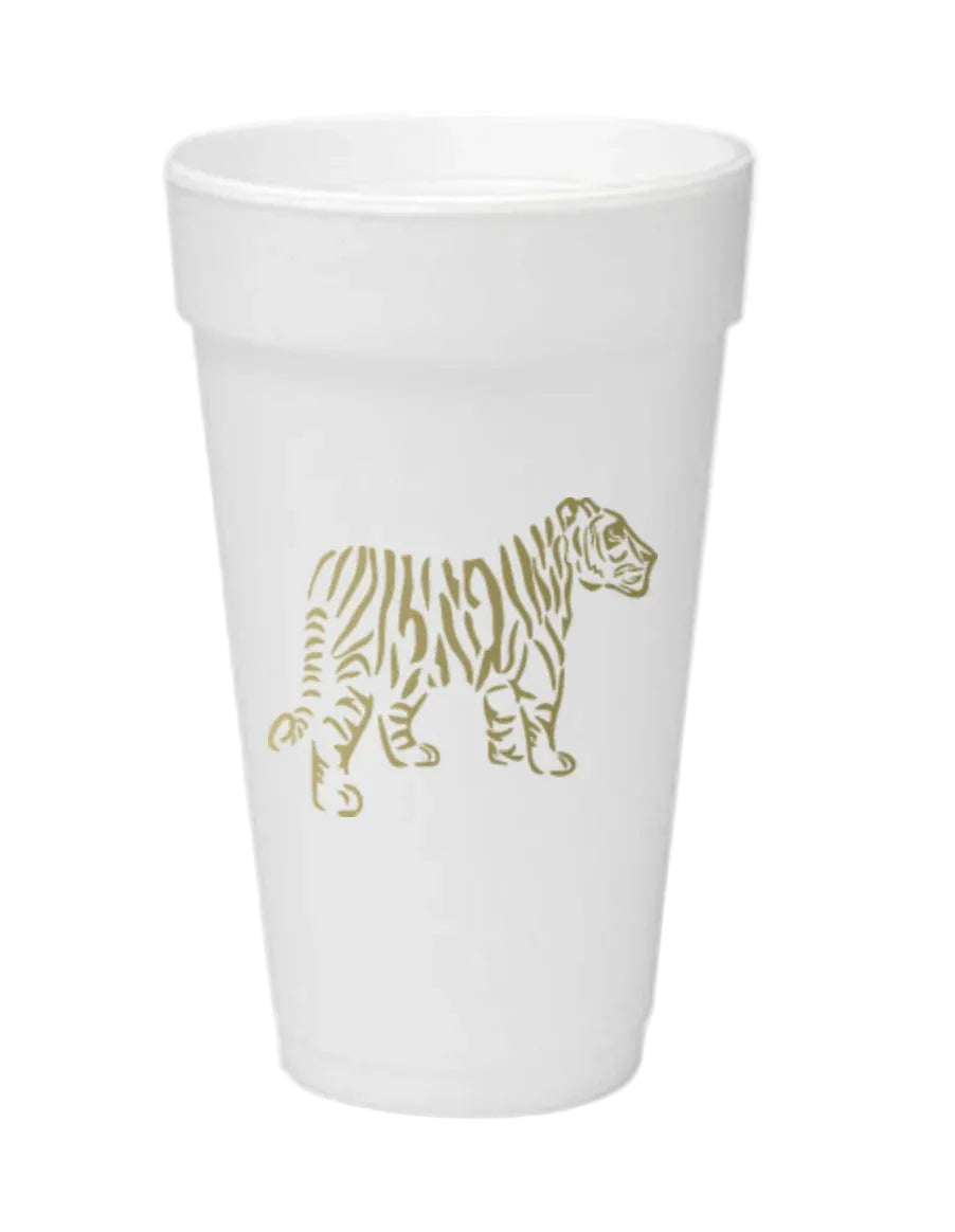 Tiger Silhouette Styrofoam Cups