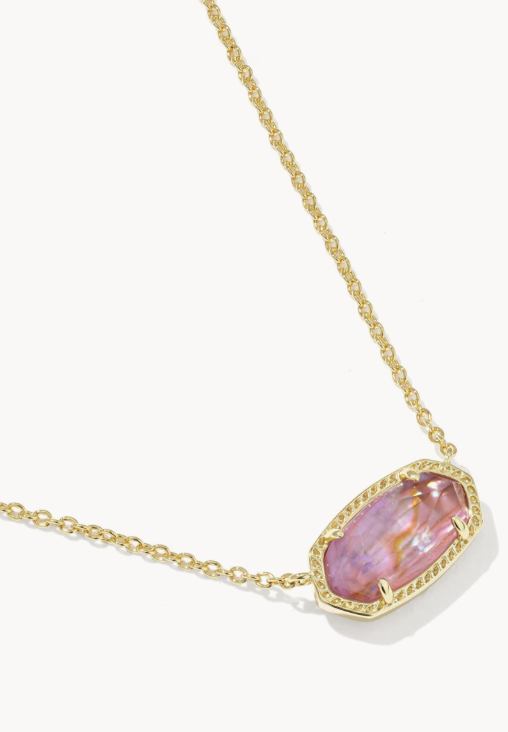 Kendra Scott Elisa Gold Pendant Necklace- Light Mauve