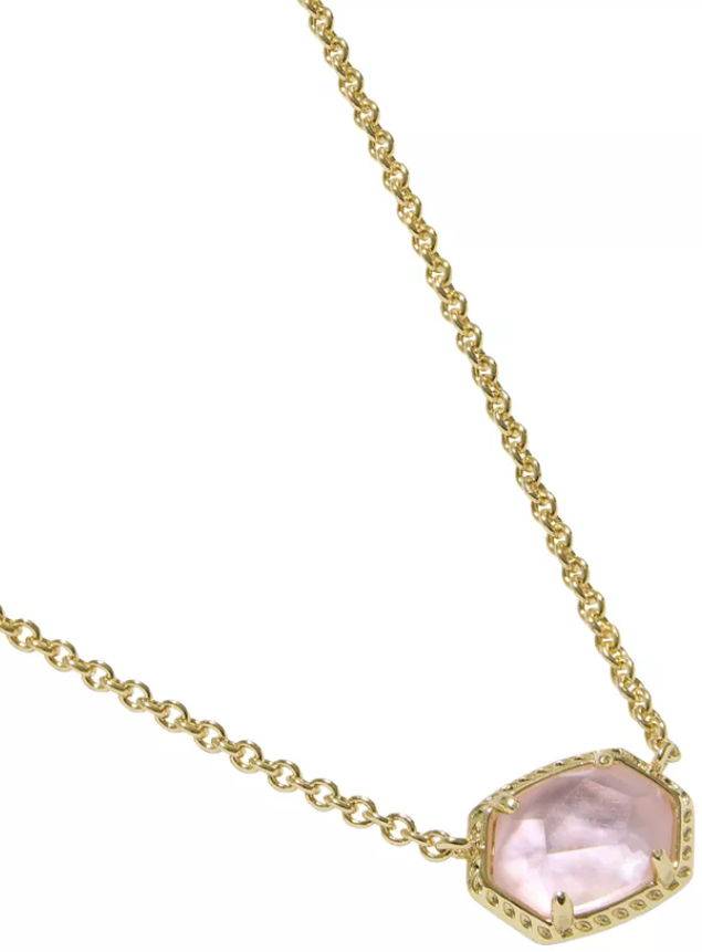 Kendra Scott Daphne Gold Necklace-Pink