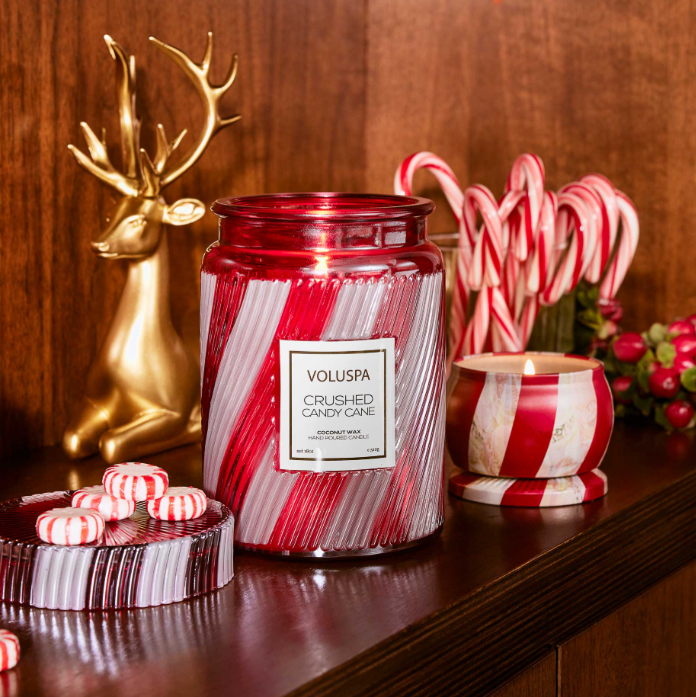 Voluspa Candy Cane Large Jar Candle