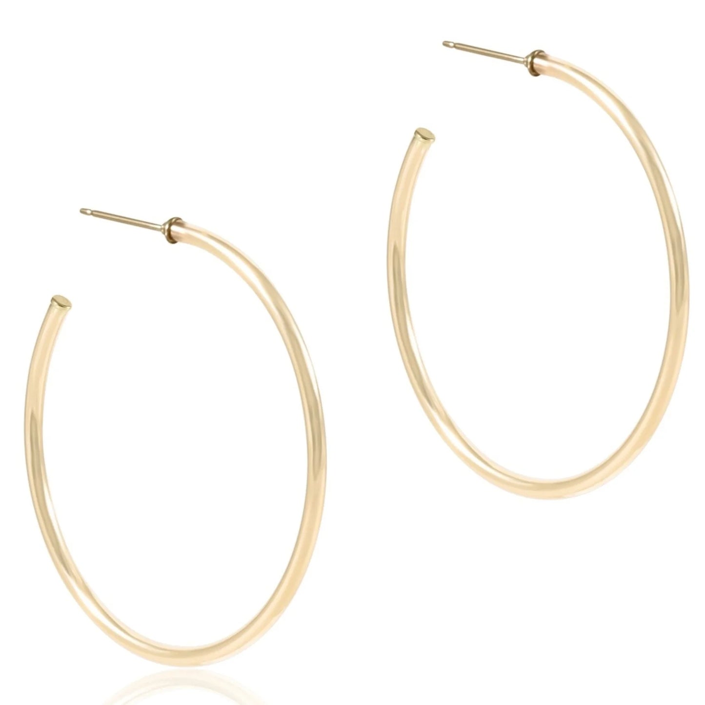 Round Gold 1.75" Post Hoop 2mm