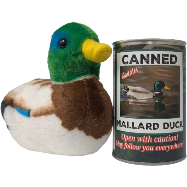 Waddles the Canned Mallard Duck Stuffed Animal
