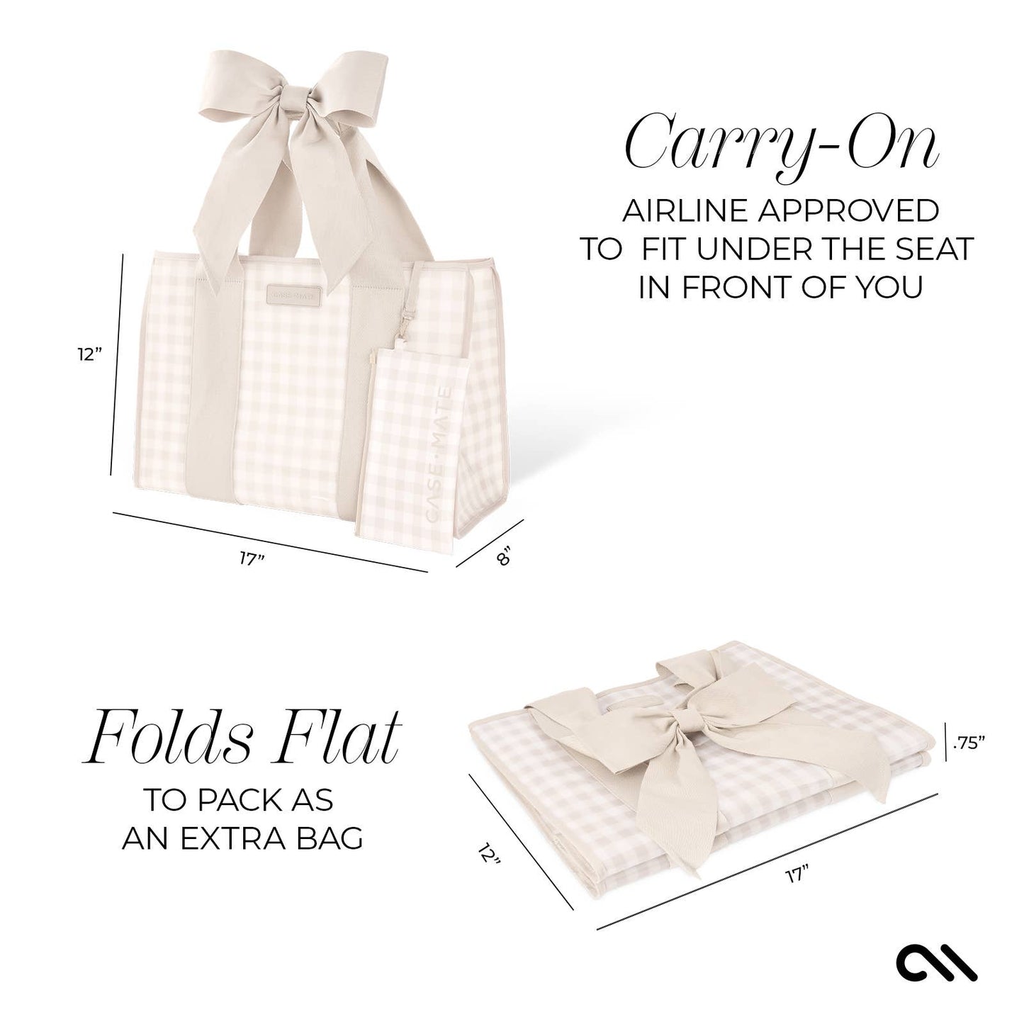 Latte Gingham Bow Jelly Tote Bag