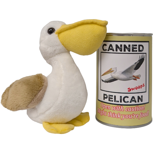 Swoops the Canned Pelican Stuffed Animal