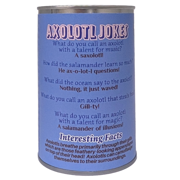 Blue Axolotl Canned Stuffed Animal