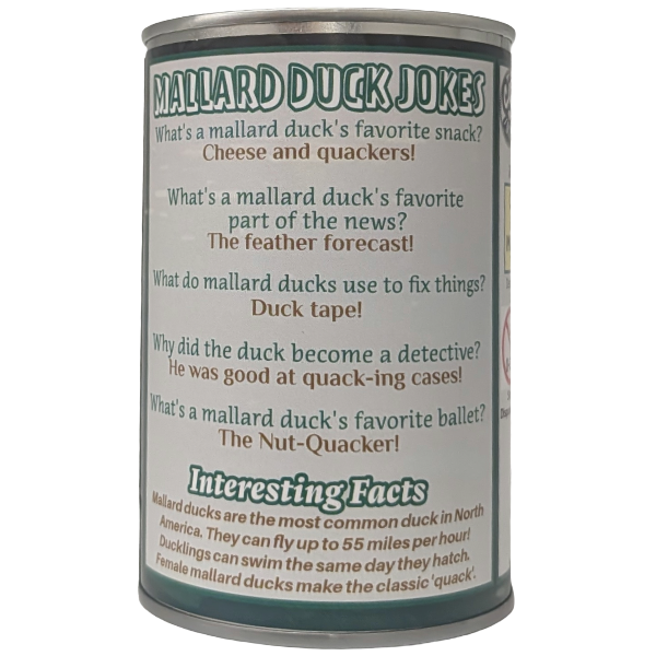 Waddles the Canned Mallard Duck Stuffed Animal