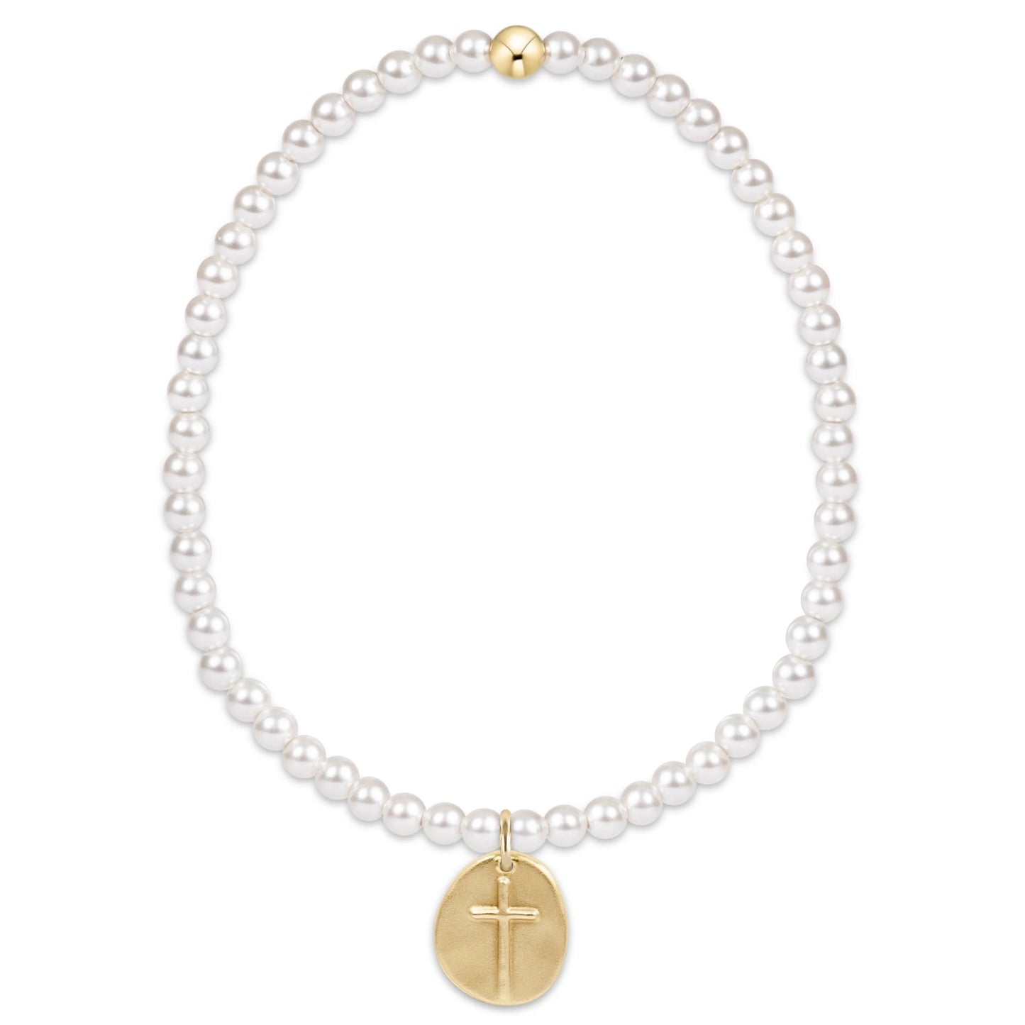 Classic Pearl 4mm Bracelet - Inspire Gold Disc