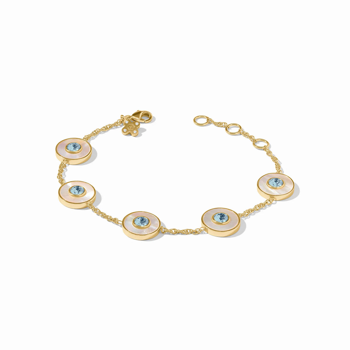 Colette Circle Delicate Bracelet Chalcedony Blue