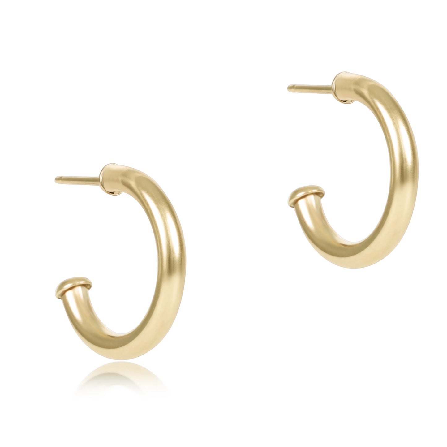 Round Gold 0.5" Post Hoop 2mm Smooth