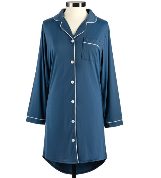 Navy Blue Cooling Night Shirt