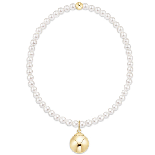 Extends Classic Pearl 3mm Bracelet - Classic Gold 10mm Charm