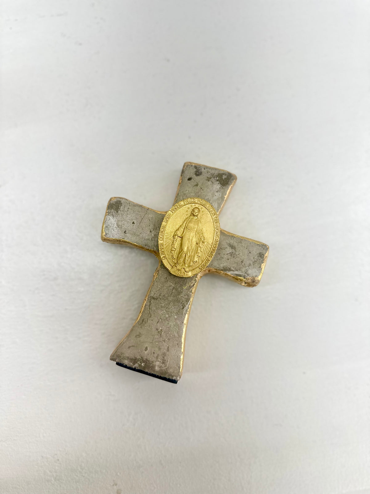 Gold Leaf Table Cross- Blessed Mary