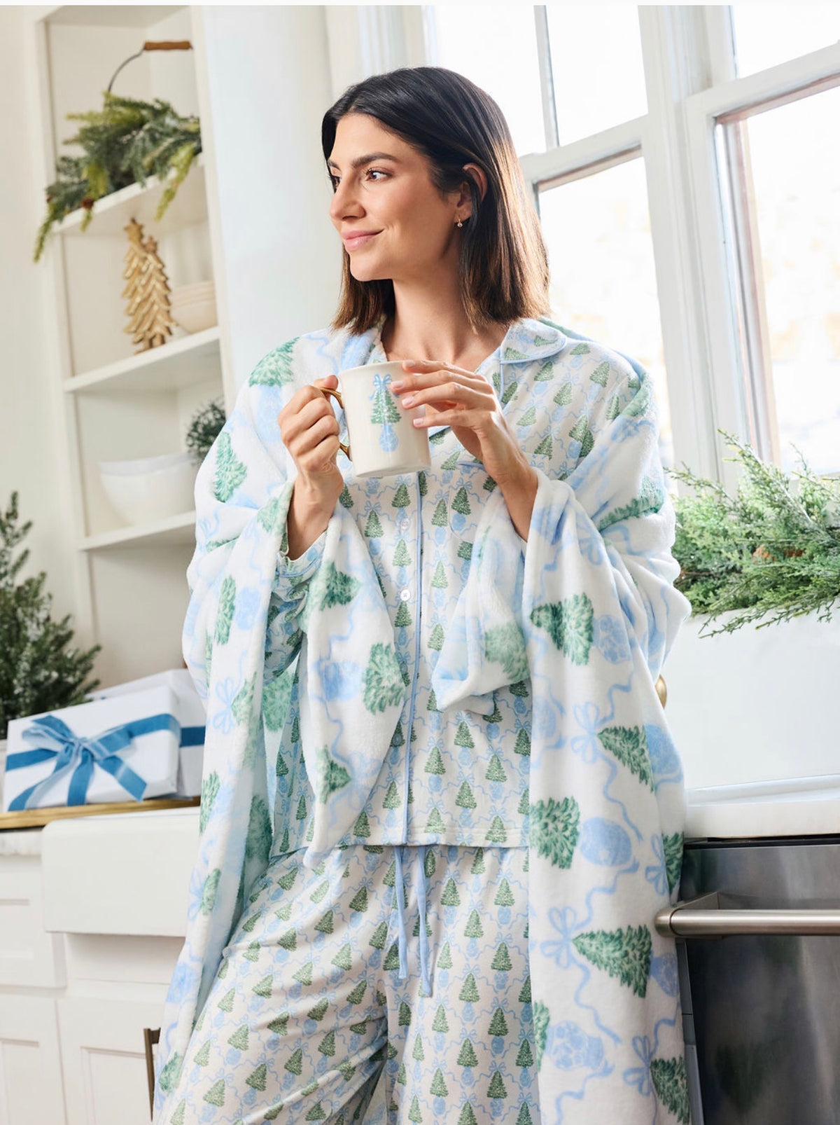 Mary Square Winter Pines Blanket