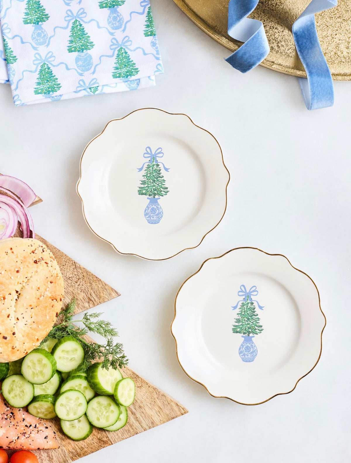 Mary Square Winter Pines Appetizer Plate