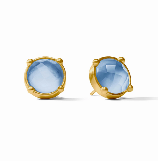 Julie Vos Honey Stud Iridescent Chalcedony Blue