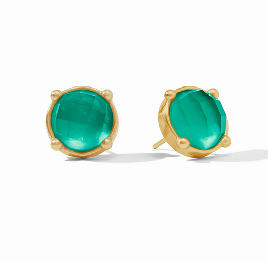Julie Vos Honey Stud Iridescent Emerald Green