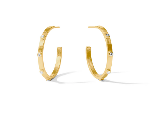 Julie Vos Crescent Stone Hoop CZ