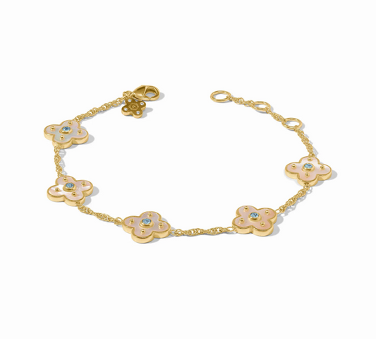 Julie Vos Colette Delicate Bracelet Chalcedony Blue