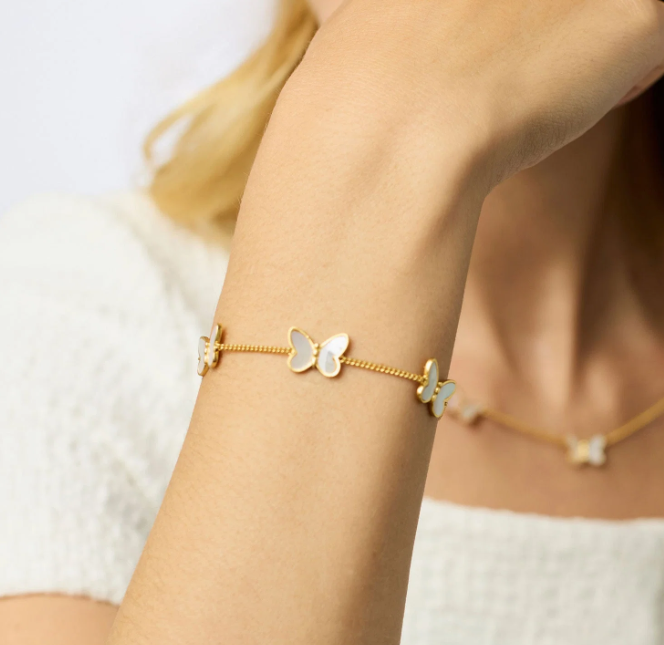 Julie Vos Papillon Delicate Bracelet Mother of Pearl