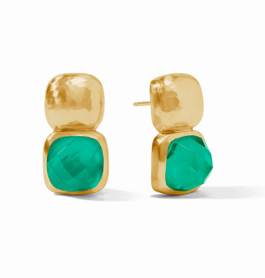 Julie Vos Catalina Earring Iridescent Emerald Green