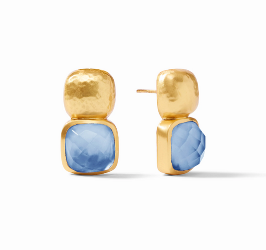 Julie Vos Catalina Earring Iridescent Chalcedony Blue