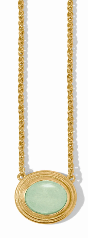 Julie Vos Portofino Solitaire Necklace Aqua Jade