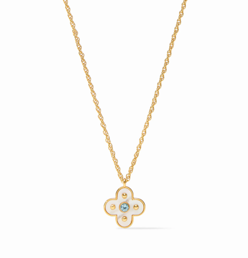 Julie Vos Colette Delicate Necklace Chalcedony Blue