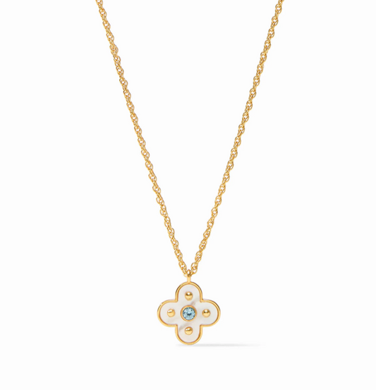Julie Vos Colette Delicate Necklace Chalcedony Blue