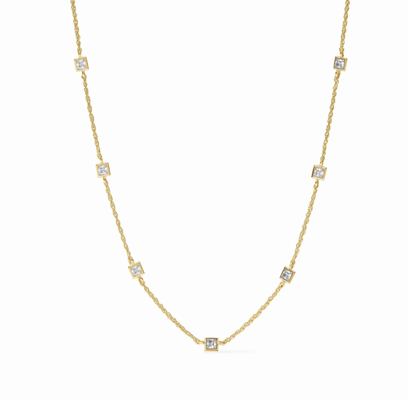 Julie Vos Jolie Delicate Station Necklace CZ