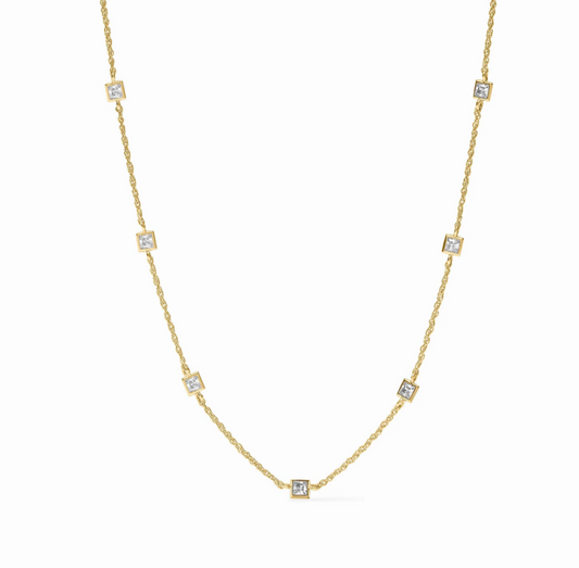 Julie Vos Jolie Delicate Station Necklace CZ