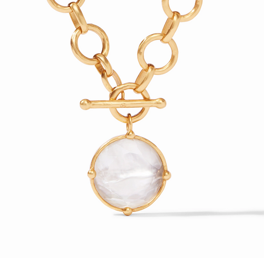 Julie Vos Honeybee Statement Necklace Iridescent Clear Crystal