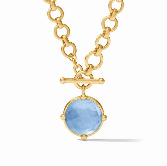 Julie Vos Honeybee Demi Necklace Iridescent Chalcedony Blue