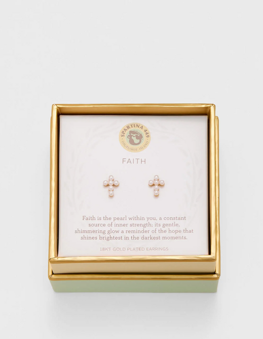 Spartina Sea La Vie Faith Pearl Studs