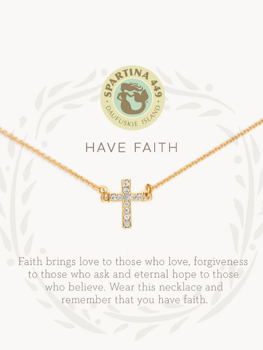 Spartina Sea La Vie Have Faith CZ Necklace