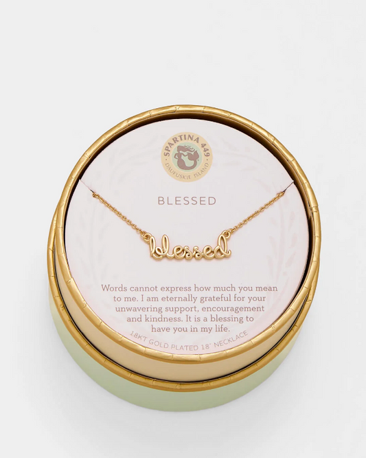 Spartina Sea La Vie Blessed Script Necklace