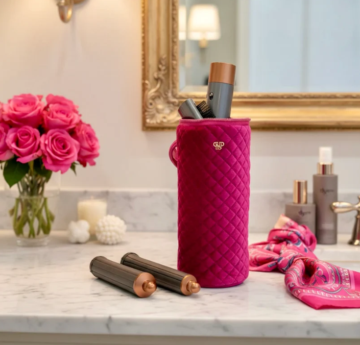 PurseN Hot Tools Holder Pink Velvet