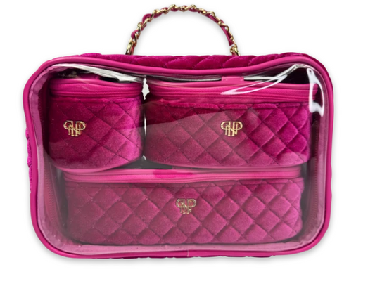PurseN Trio Jet Setter Pink Velvet