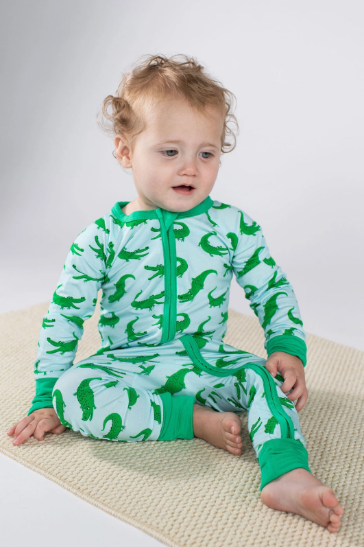 Goosies Alligator Footed Onesie
