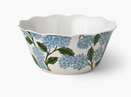 Rifle Paper Hydrangea Melamine Serving Bowl