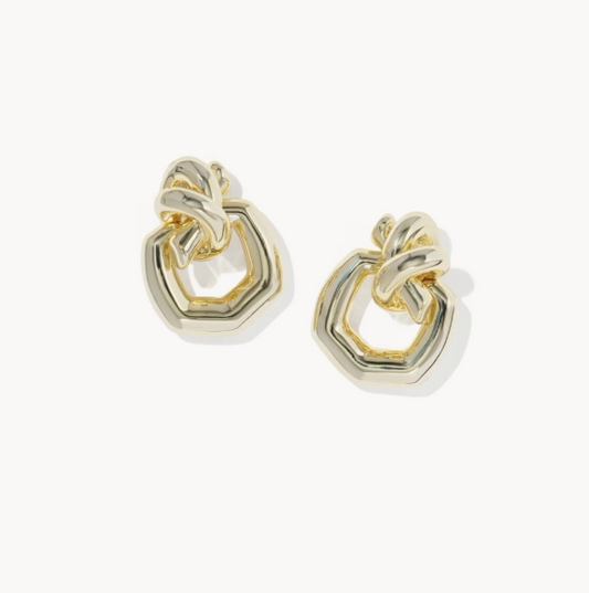 Kendra Scott Parker Knot Gold Open Frame Earrings