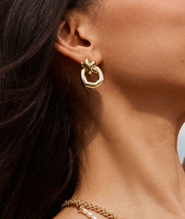 Kendra Scott Parker Knot Gold Open Frame Earrings