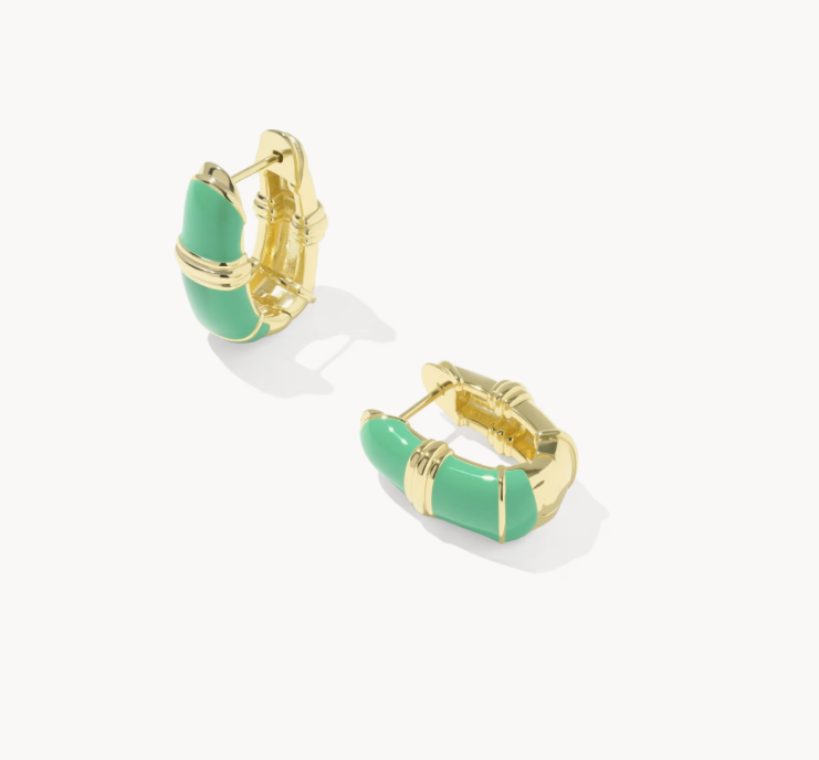 Kendra Scott Courtney Gold Enamel Huggie Earrings